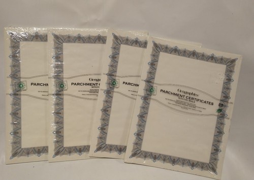 Geographics Parchment Certificates with Foil Seals 8-1/2" x 11" Lot of 4 - Picture 1 of 11