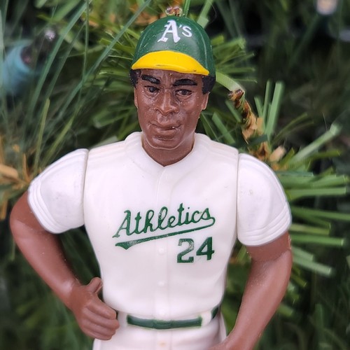Rickey Henderson Oakland Athletics Baseball MLB Xmas Holiday Ornament vtg Jersey - Picture 2 of 4