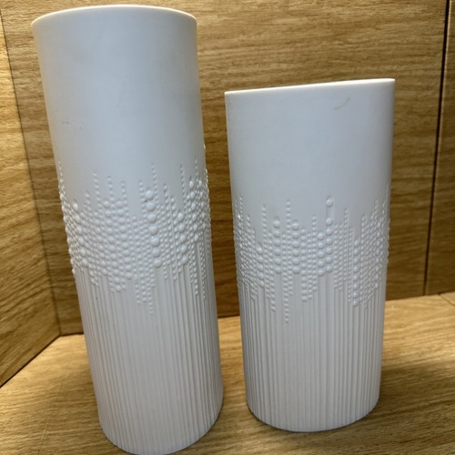 VINTAGE ROSENTHAL SIGNIERT TAPIO WIRKKALA OVALE PERLE TROPFEN Blume VASEN Set 8" 9,5" - Bild 6 von 15