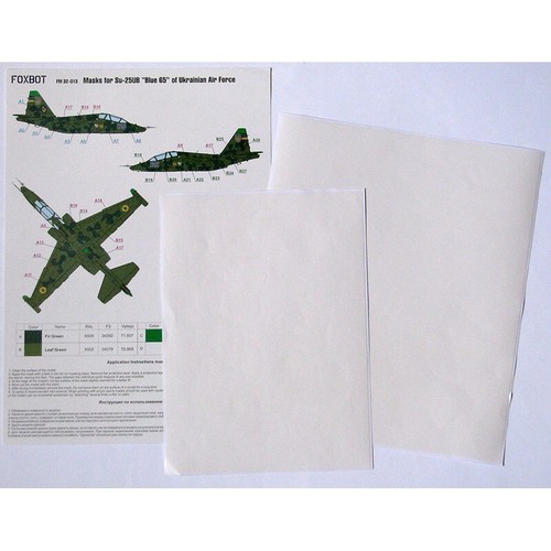 Máscaras Trébol Camuflaje Su-25UB Fuerzas Aéreas Ucranianas FOXBOT FM 32-013 Escala 1:32 - Imagen 6 de 24