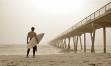 In The Mist by Jason Ellis 36x24 Photograph Art Print Poster SURFER ON THE BE...
