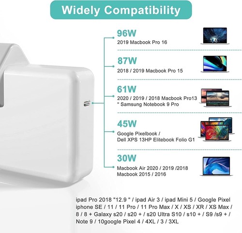 MacBook Pro/Air Charger 61W PD Macbook Air 2018-2021, Macbook Pro 13 inch, iPad - Picture 15 of 16