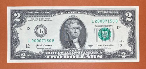2000 July 15 (L 20007150 B) Birthday Note $2 Two Dollar Bill (2000 / 7 / 15 _) - Picture 2 of 3