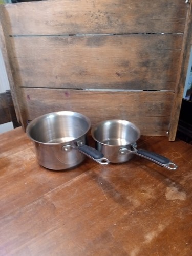 Lot de 2 casseroles d'aide à la cuisine fond en cuivre 3qt 1qt  - Photo 1/12