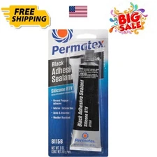 Permatex 81158 Black Silicone Adhesive Sealant 3 oz Tube Pack of 1-NEW Free Ship