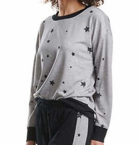 Splendid Womens Long Sleeve Crewneck Top Size:X-Large Color:Grey - Picture 2 of 6
