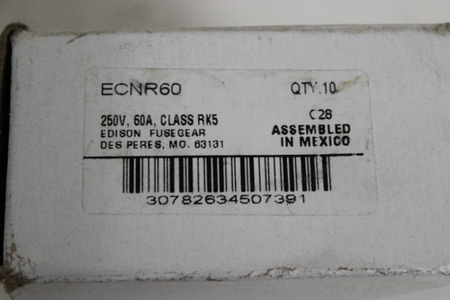 Edison ECNR60 Dual Element Zeitverzögerung Klasse RK5 Sicherung 3er-Pack Sicherungen - Bild 2 von 3