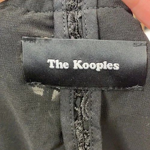 The Kooples floral lace open front sweater jacket XS black Sz 34 topper sheer - Picture 6 of 12