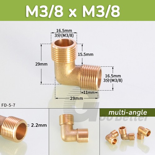 Brass Elbow 90 Degree Female Male BSP Thread Fitting Pipe Connector 1/8" - 2" - Picture 17 of 40