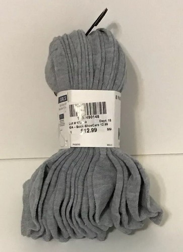 K-swiss Girls Socks Sock Size 6-8 Shoes Size 10.5-4 8 Pair Grey NEW - Picture 5 of 5