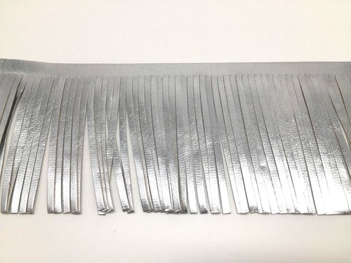 1metre FAUX LEATHER FRINGING TRIM, GOLD/SILVER 10cm wide, AVAILABLE IN 8 COLOUR  - Picture 4 of 11