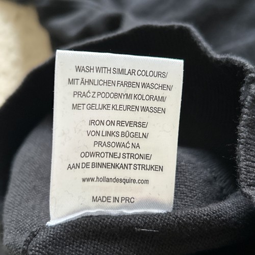 Holland Esquire Cuarto Cremallera Tejido Jersey Inteligente Negro Suéter Algodón XL NUEVO - Imagen 9 de 11