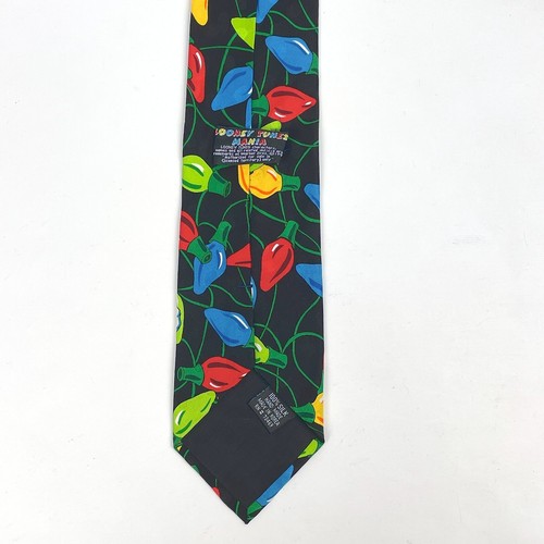 VTG 1994 Looney Tunes Mania Looney Tunes Characters in Christmas Lights Necktie - Bild 4 von 8