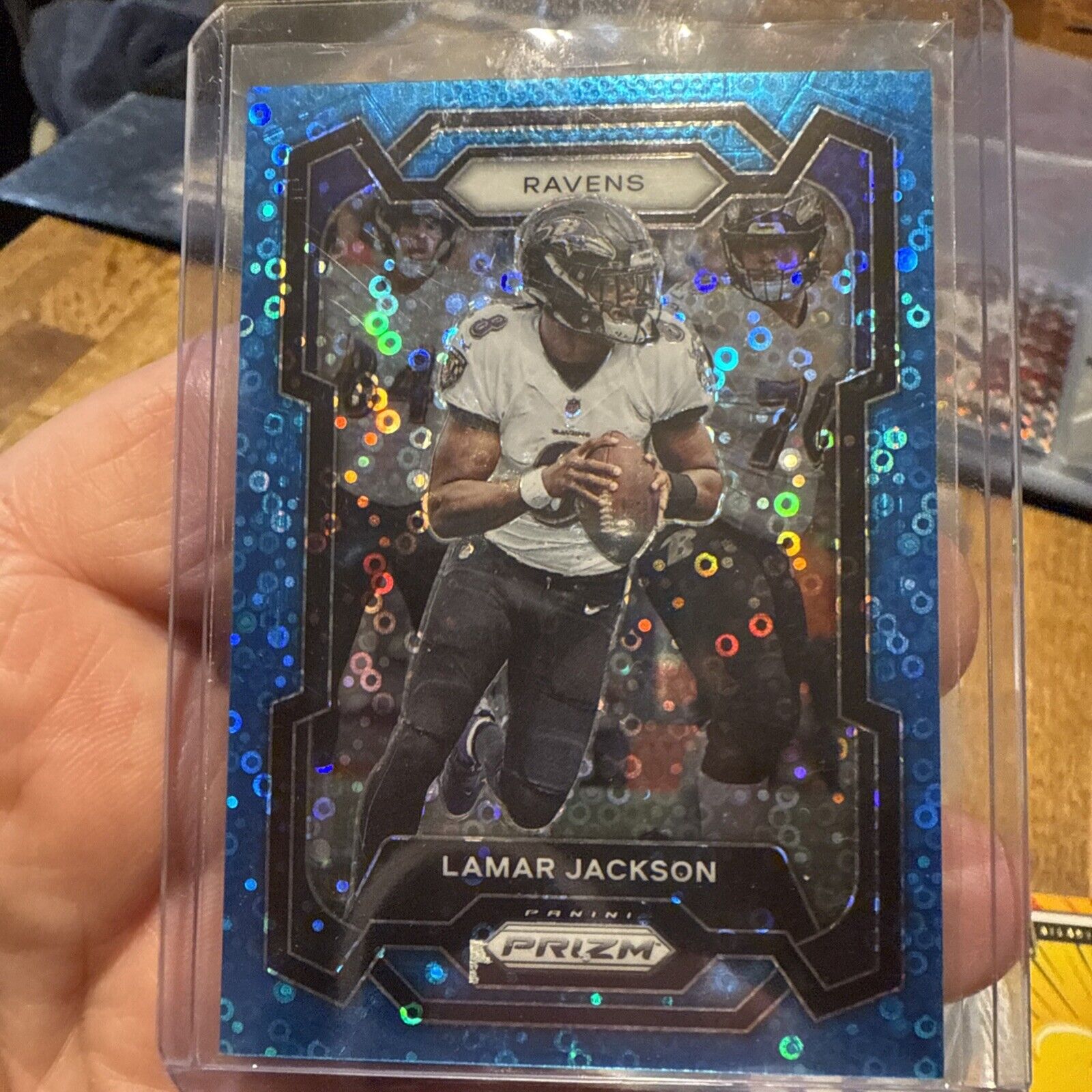 2023 Panini Prizm Lamar Jackson #18 NO HUDDLE BLUE /95 Baltimore Ravens 20/95