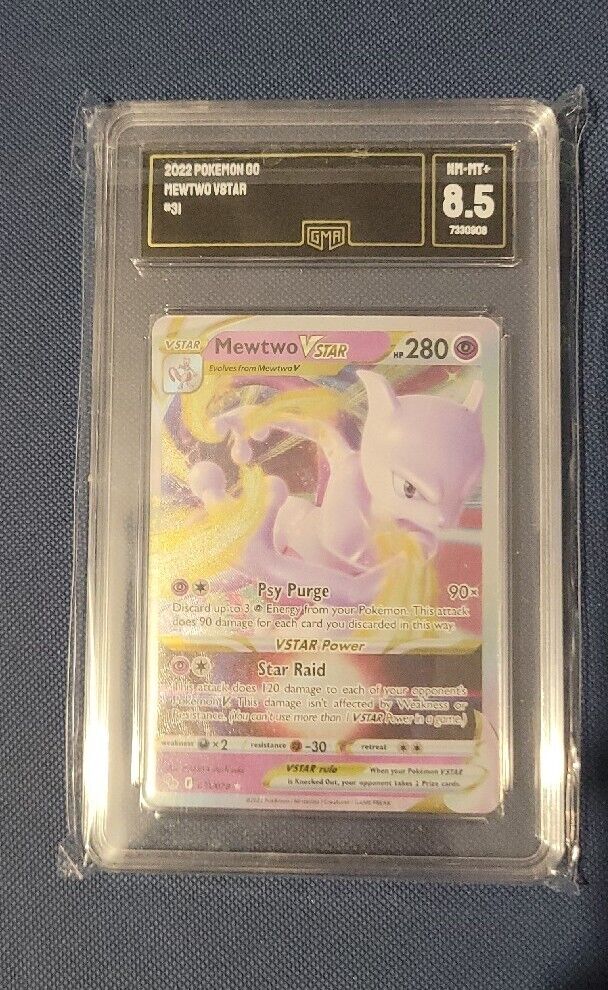 2022 Pokémon Go Mewtwo Vstar 31/78 GMA 8.5 Near Mint Condition