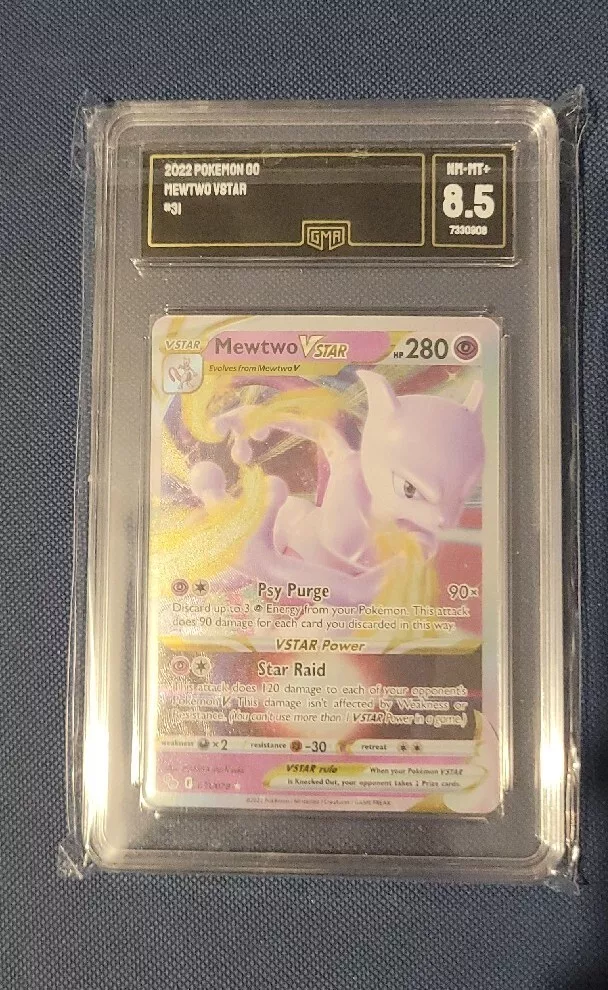 2022 Pokémon Go Mewtwo Vstar 31/78 GMA 8.5 Near Mint Condition