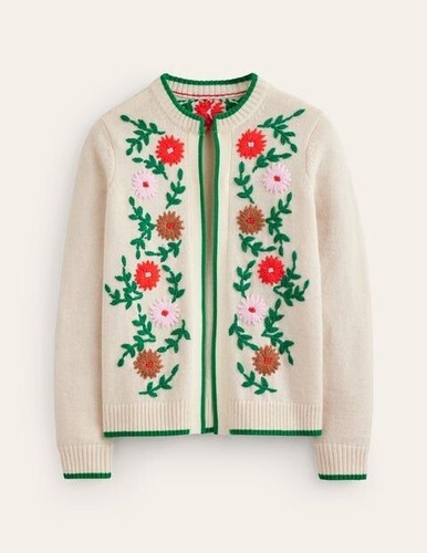 BODEN FLOWER EMBROIDERED CARDIGAN XS SAMPLE - Picture 2 of 7