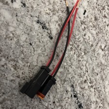 E003 black 14 AWG Assembled Deutsch 2 Pin waterproof connector 6" wire Harness