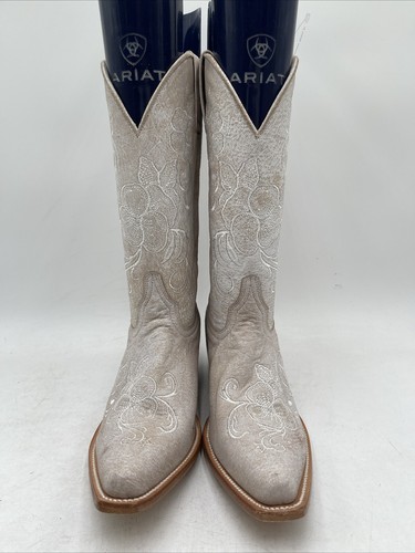 Shyanne Women's Lasy Floral Embroidered Western Boots White Size 9M - Picture 2 of 8