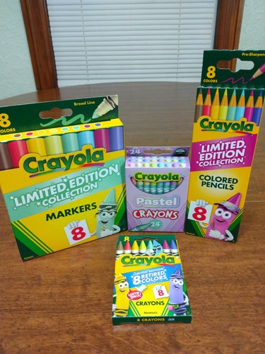 Edición Limitada 8 Colores Retirados Crayola Crayones Lápices y Marcadores y Pastel Nuevo en Paquete - Imagen 2 de 3