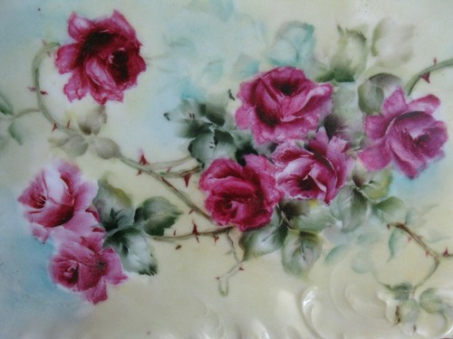 Vintage Haviland & Co. Limoges France H & Co. L Tray Pink Rose Design Gold Trim - Picture 7 of 7