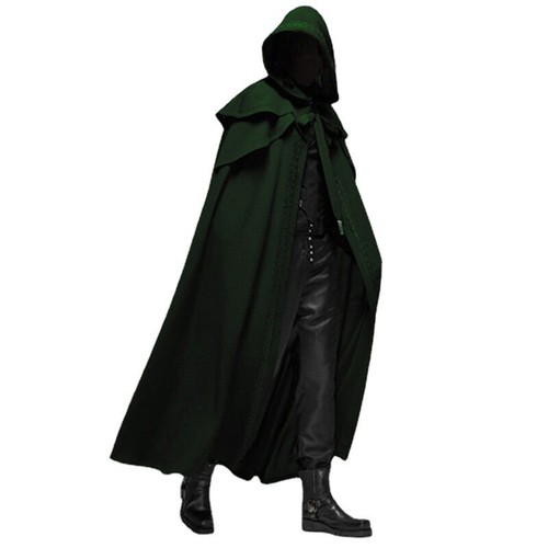 Halloween Unisex Cosplay Todesumhang lang Kapuzenumhang Zauberer Hexe Mittelalter Cape - Bild 3 von 13
