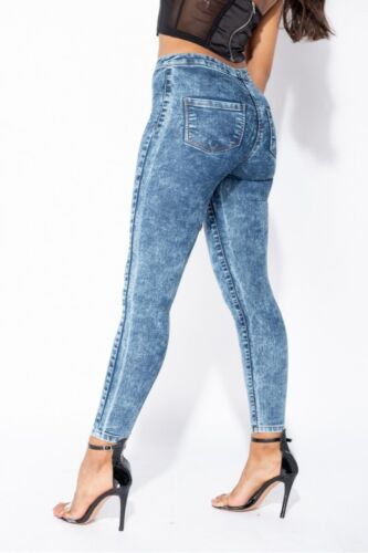 Womens High Waist Skinny Stretch Jeans Denim Jeggings Slim Pencil Pants Trousers - Picture 7 of 9