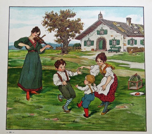 ANTIKES DEUTSCHES VIKTORIANISCHES LIEDERBUCH FÜR KINDER UM 1900 - VIELE BUNTE ILLUSTRATIONEN - Bild 8 von 10