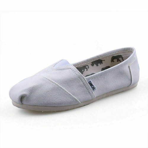 TOM Unisex Shoes Slip-on Casual Flats Solid Canvas Leisure Loafer Shoes UK 3-10 - Picture 10 of 32