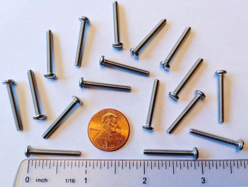 #4-40 x 7/8" Linsenkopf, Schlitzantrieb glatt Edelstahl Maschinenschraube 4-40 - Bild 1 von 3