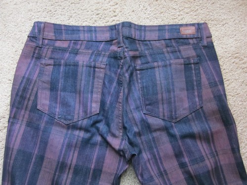 Paige Indio Zip Smitten Plaid 1771212-1509 Womens Size 32 Skinny Jeans Pants NWT - Picture 3 of 5