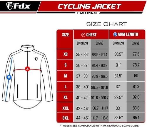 FDX Mens Waterproof Pouched Cycling Jacket Breathable Lightweight Hi Viz Jacket - Picture 6 of 7