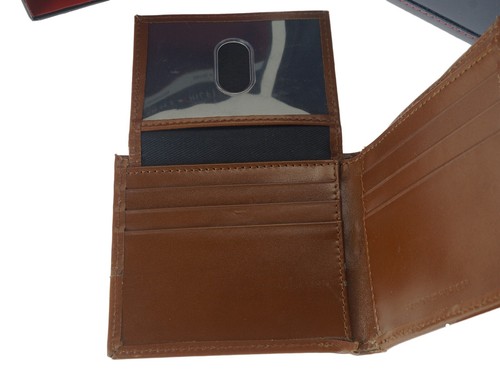 Auténtica billetera de cuero Tommy Hilfiger en caja protección RFID ventana solapa bronceada - Imagen 5 de 9