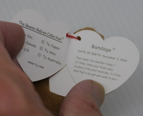 2004 TY BEANIE BABY BEAR BANDAGE, GET WELL SOON, YELLOW ROSE, ORIGINAL TAG - Picture 6 of 6