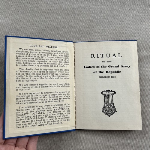 1938 (Civil War) RITUAL of the Ladies of the Grand Army of the Republic Vtg Book - Bild 2 von 12