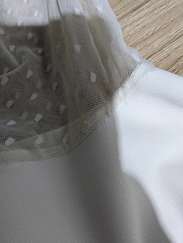 NOOKIE Womens Size 6 - 8 Cream Mesh insert Long Sleeve Dress - Picture 9 of 11