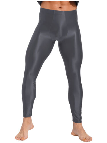 Pantaloni Uomo Lucidi a Compressione Lucidi Elasticizzati Allenamento Sportivi Collant Pantaloni - Foto 89 di 114