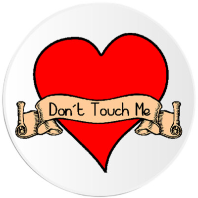 Don't Touch Me Tattoo Heart - 10 Pack Circle Stickers 3 Inch