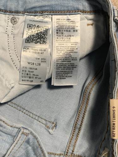 Levi’s Womens 721 High Rise Skinny Hypersoft Light Jean NWT Size 6 Short (28x28) - Picture 8 of 8