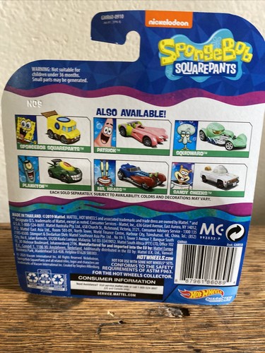 Spongebob Squarepants Personaggio Auto Hot Wheels * Nickelodeon * NUOVO - Foto 5 di 8