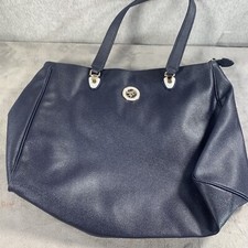 Piero Guidi Blue Tote Bag Logo With Zip Closure