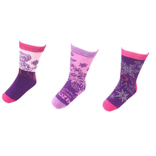 CALZINI INVERNALI FROZEN ELSA ANNA DISNEY 3 PAIA TAGLIE 23/34 - FR40 - Foto 1 di 2