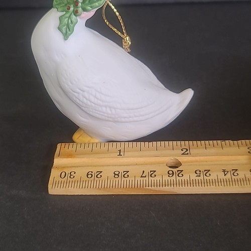 Set of 3 Vintage Homco #5255 White Geese Duck Porcelain Christmas Ornaments - Picture 17 of 17