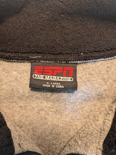 ESPN The Magazine Fleece 1/4 Zip Pullover Sweatshirt Grey Men's XL - Picture 5 of 8