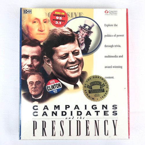 RARE "Campaigns Candidates and the Presidency" CD-ROM Big Box 1995 NEW & SEALED! - Afbeelding 1 van 6