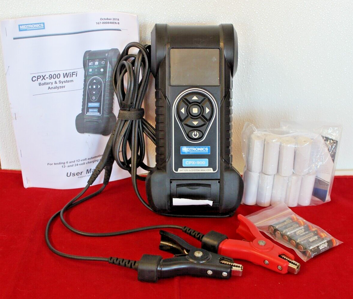 MIDTRONICS CPX900 Battery & System Anayzer & Printer + 10 Paper Rolls