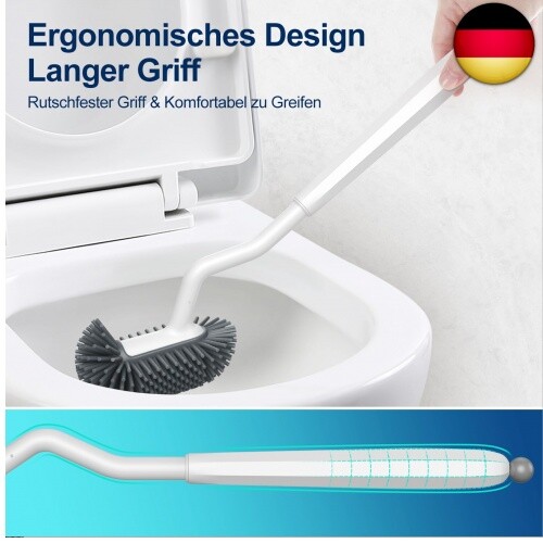 Klobürste Silikon Toilettenbürste mit Halter: Flexible Wc Bürste mit ra - Bild 6 von 8