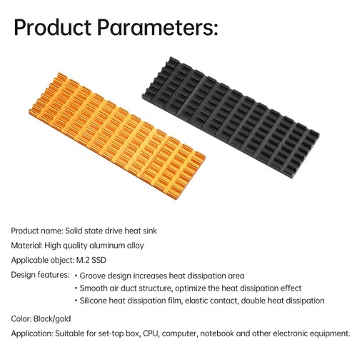 For M.2 NGFF NVMe 2280 PCIE SSD Aluminum Cooling Heat Sink With Thermal Pad - Bild 3 von 26
