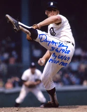 Denny McLain Signed Autographed Tigers 8x10 Photo w/ 3 Ins LSCM COA #9