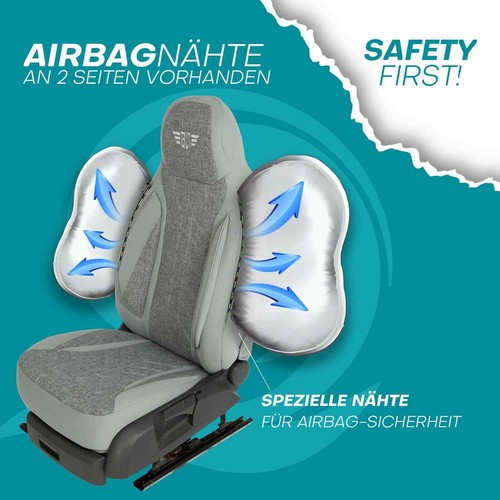 Fundas de asiento de autocaravana piloto adecuadas para Acapulco A31 (gris) - Imagen 9 de 13
